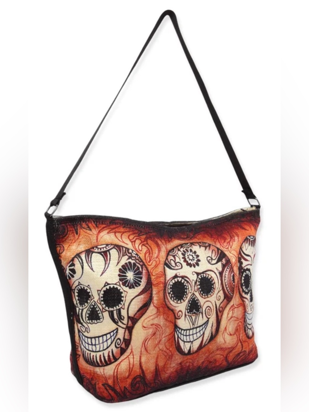 Vtg. El Paso Saddleblanket co. Day of the Dead Skull cotton shoulder bag